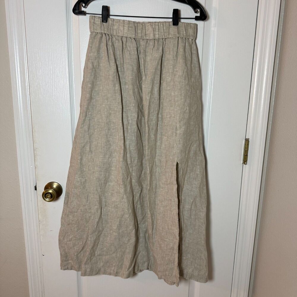 Like New S Quince Beige 100% Linen Maxi Skirt Women’s Minimal